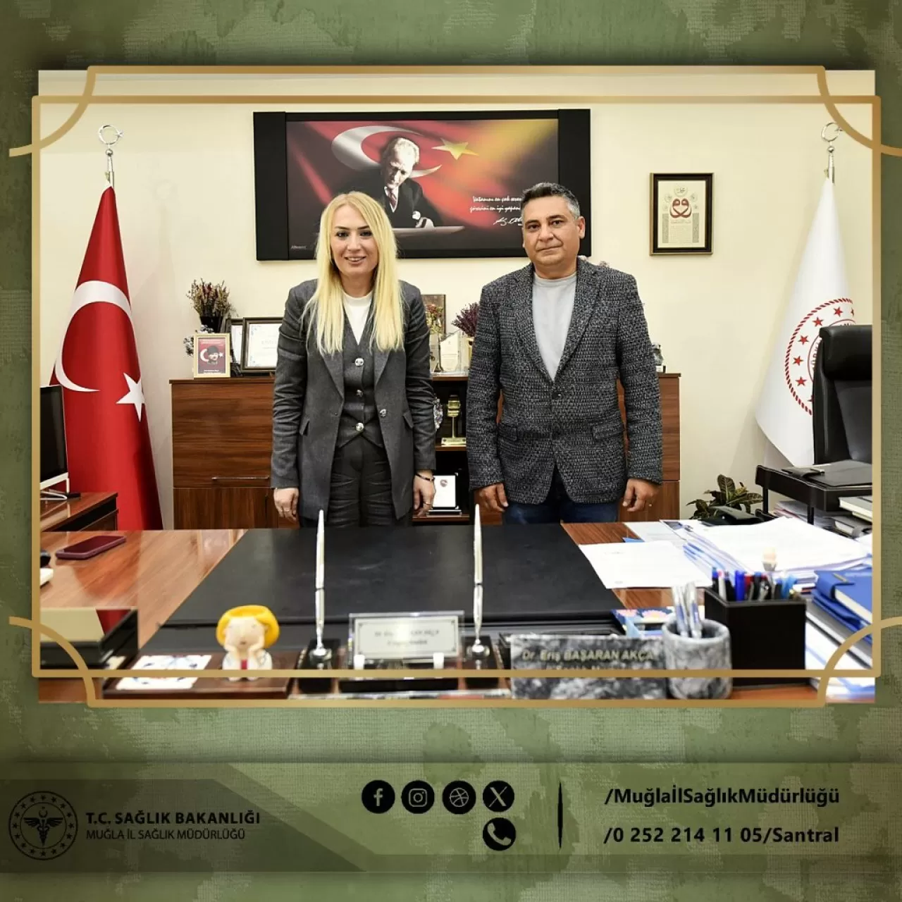 BBP Muğla İl Başkanı Özkan Bozkurt, İl Sağlık Müdürü Dr. Eriş Başaran Akça'yı Ziyaret Etti