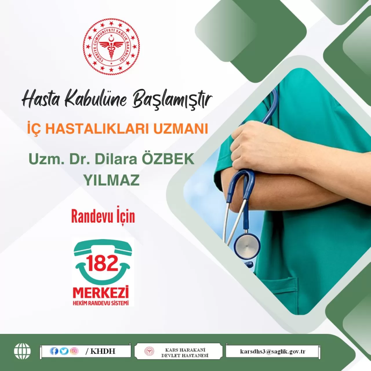 Kars Harakani Devlet Hastanesi'nde Randevular MHRS Üzerinden