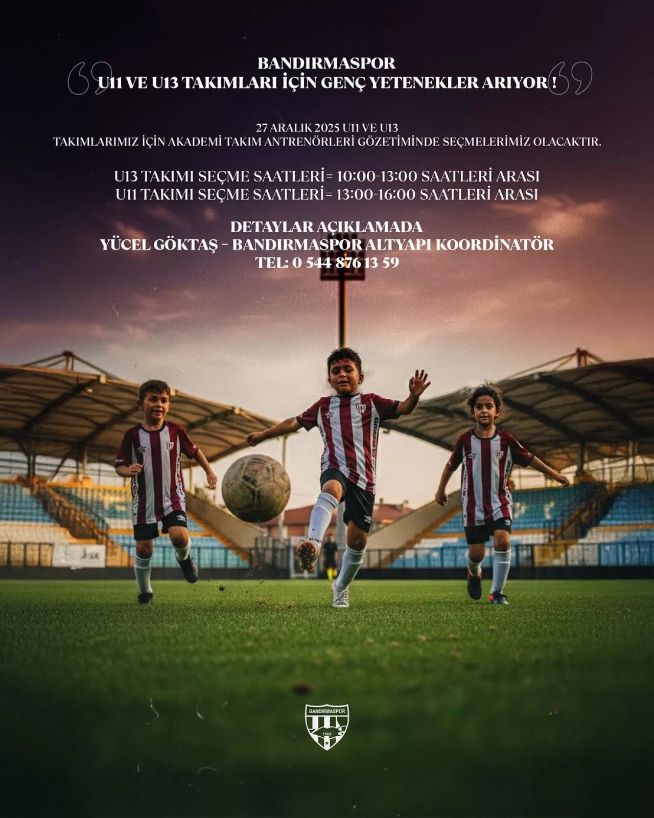 Teksüt Bandırmaspor Genç Yetenek Avına Çıkıyor: U11 ve U13 Seçmeleri