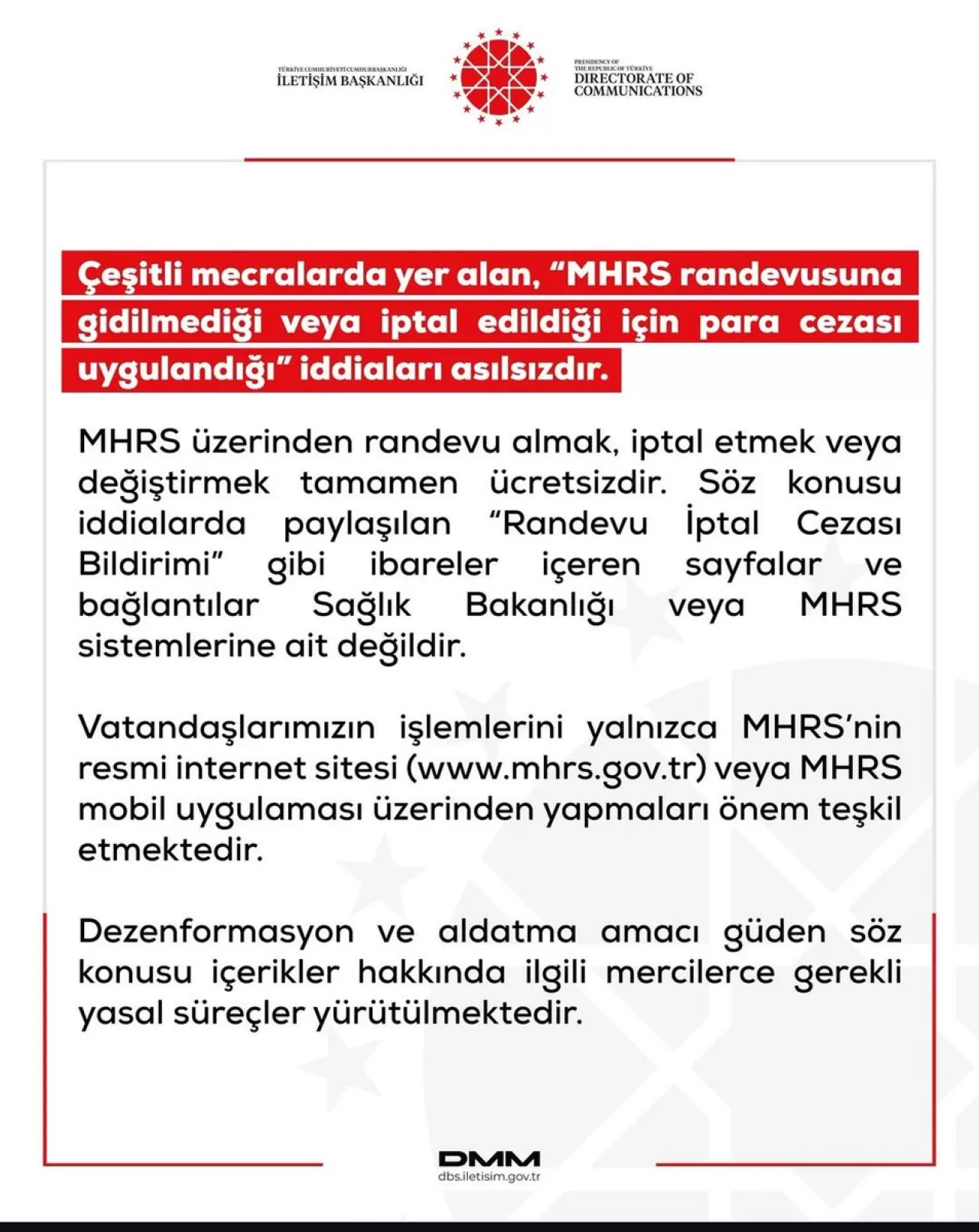 MHRS Randevu İptal Cezası İddiaları Hakkında Resmi Açıklama