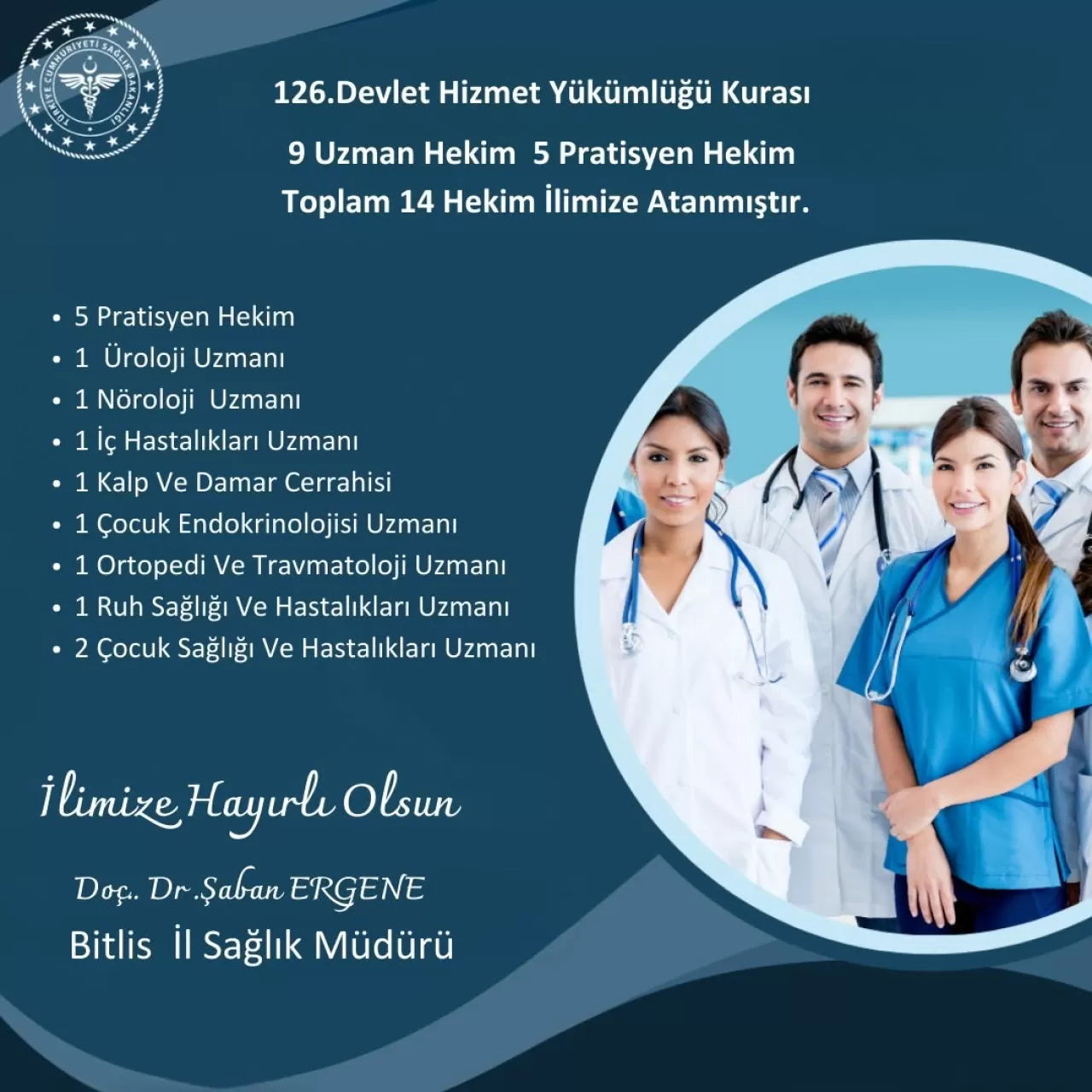 Bitlis'e 14 Yeni Hekim Ataması: Sağlık Hizmetlerinde Güçlenme Dönemi