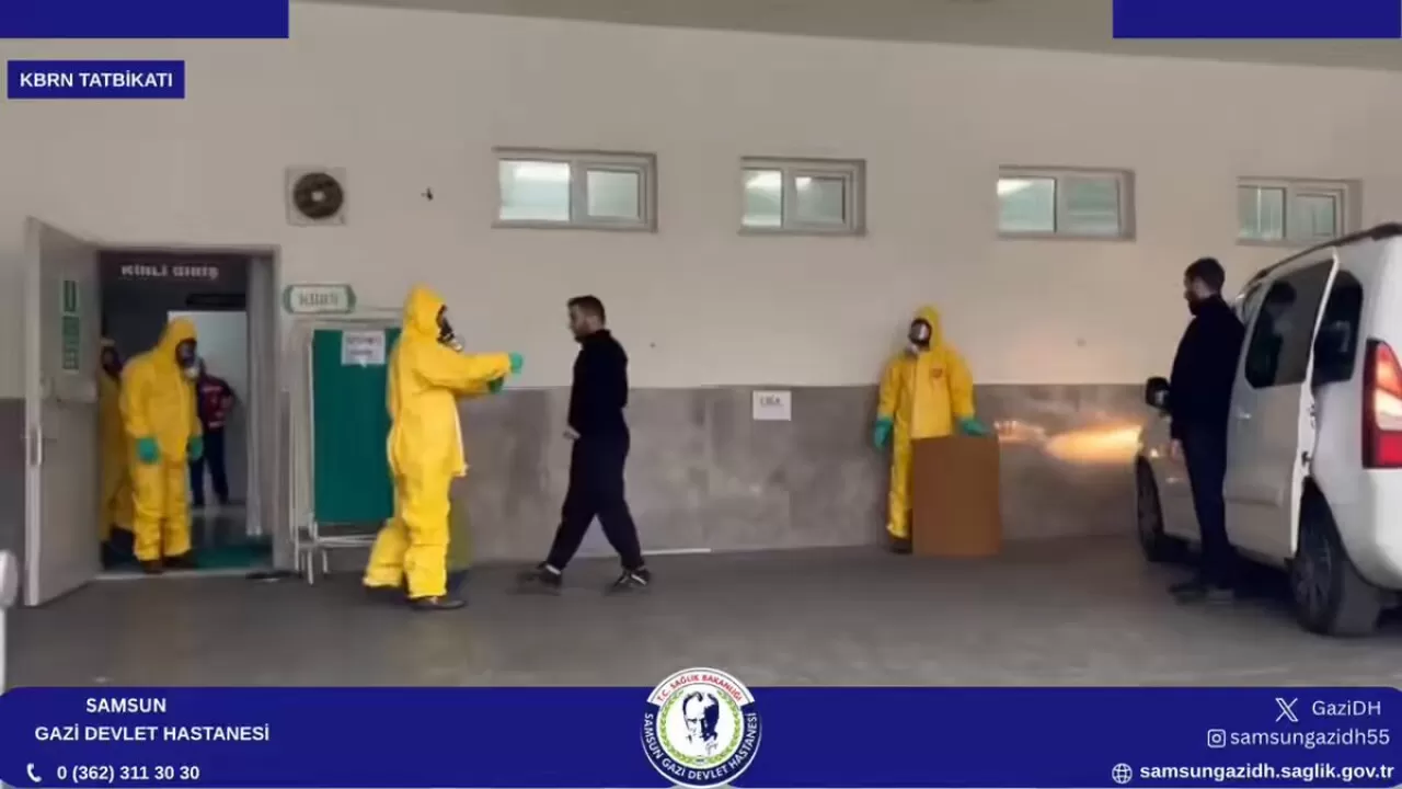 Samsun Gazi Devlet Hastanesi'nde KBRN ve Yangın Tatbikatı Gerçekleştirildi