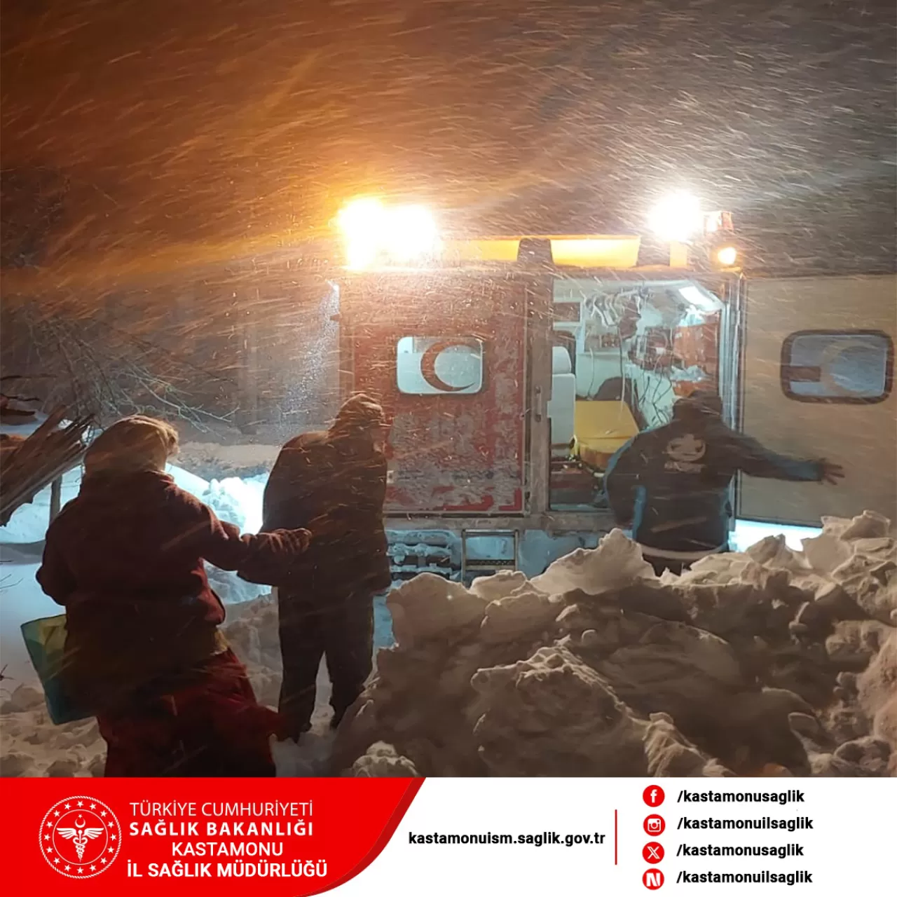 Kastamonu İl Sağlık Müdürlüğü UMKE Ekipleri Zorlu Kış Şartlarında Görevde