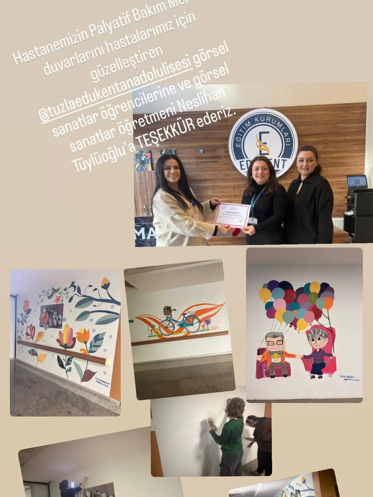 Tuzla'da Palyatif Bakım Ünitesi Öğrencilerin Sanatıyla Renklendi