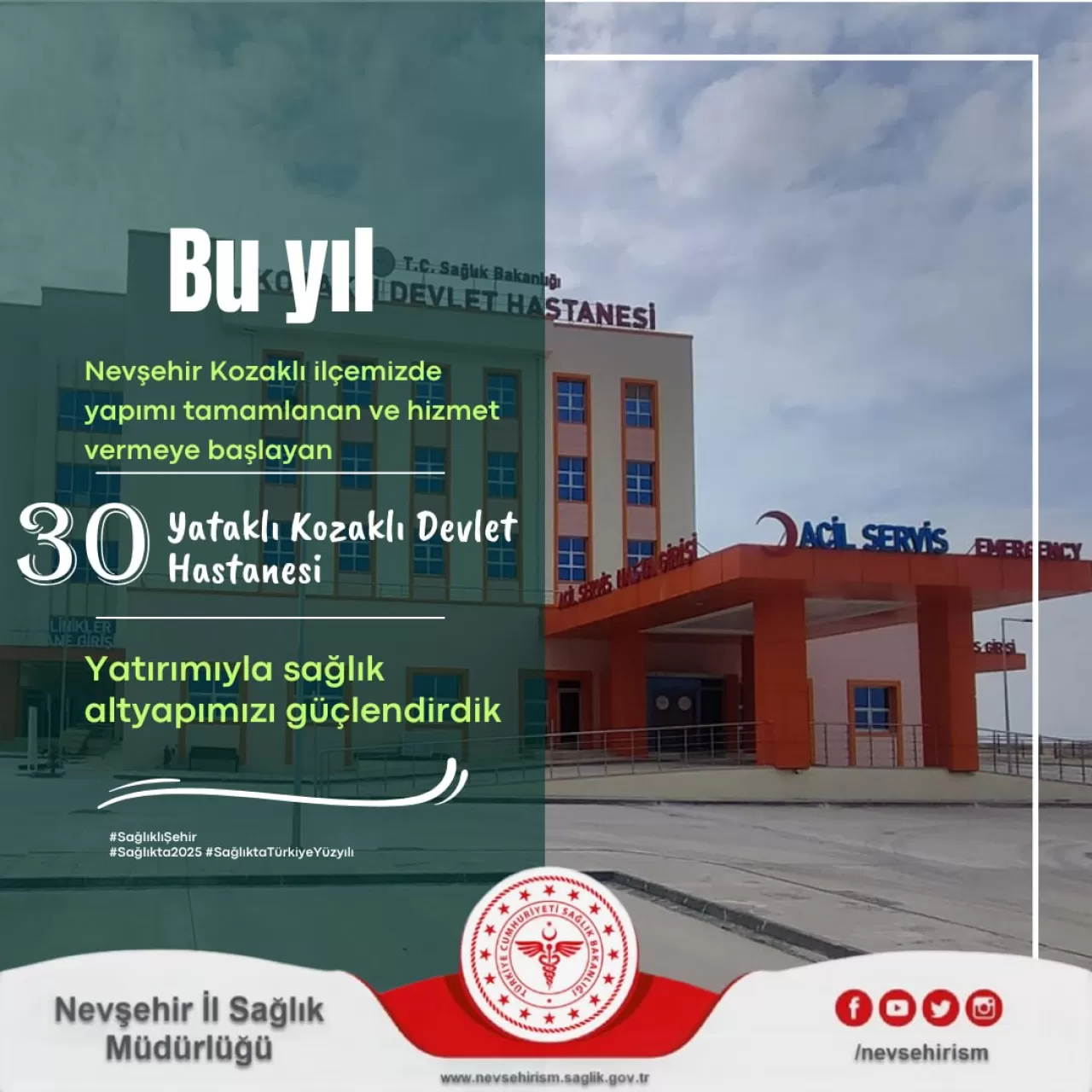 Nevşehir'e Yeni 30 Yataklı Devlet Hastanesi Açıldı