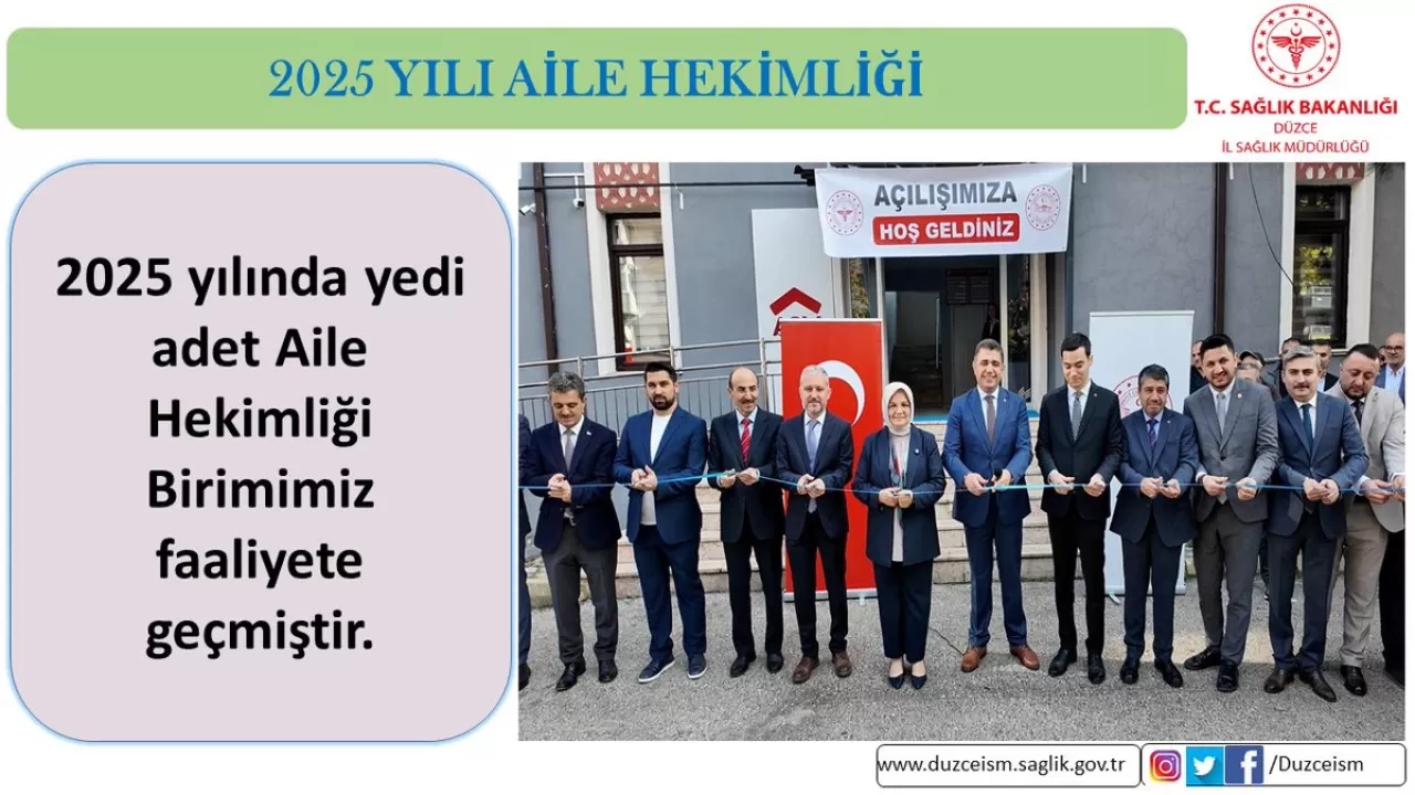 Düzce'de 2025 Yılında 7 Yeni Aile Sağlığı Merkezi Hizmete Açıldı
