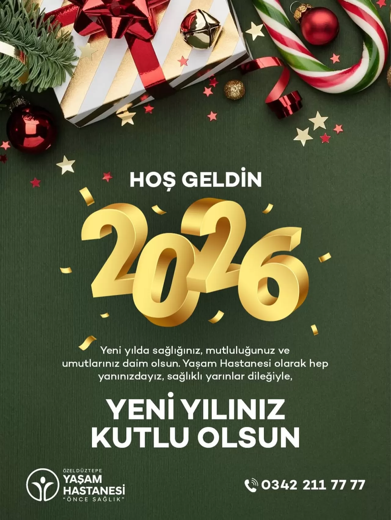 Gaziantep Özel Düztepe Yaşam Hastanesi'nden 2026 Yılı İçin Sağlık ve Umut Mesajı