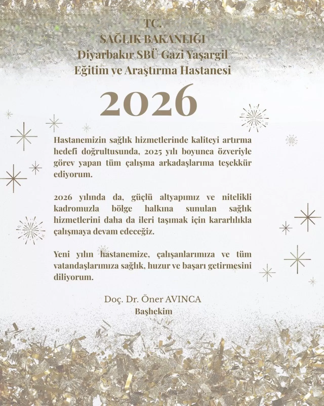 Yeni Yılda Sağlık ve Huzur Temennisi