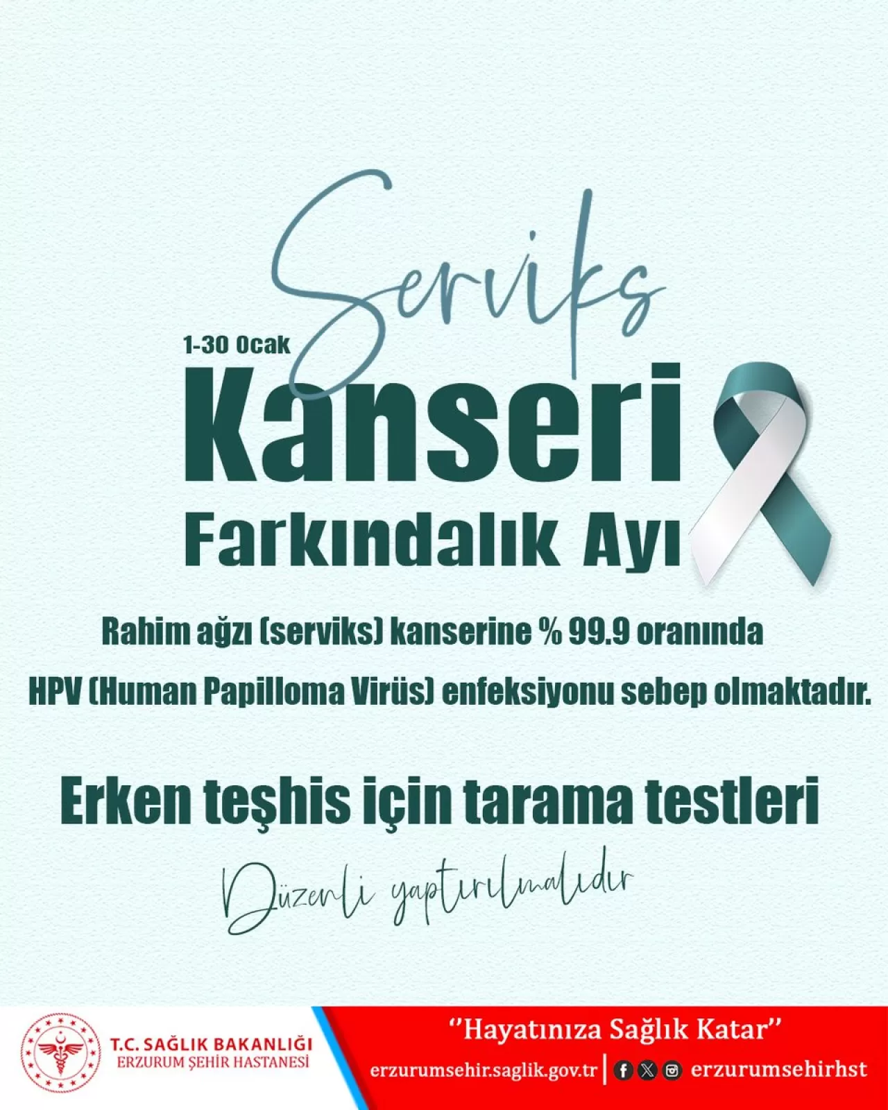 Erzurum'da Serviks Kanseri Farkındalık Etkinlikleri Başladı