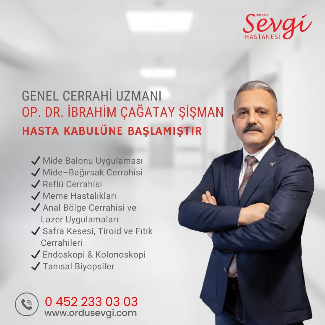 Özel Ordu Sevgi Hastanesi'nde Genel Cerrahi Hizmetleri Genişletildi