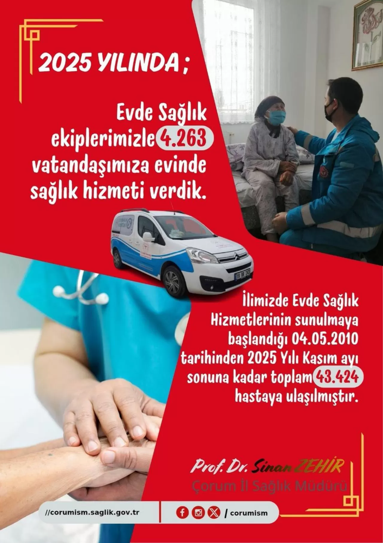 Çorum'da Evde Sağlık Hizmetleri: 2025 Yılında 4.263 Vatandaşa Ulaşıldı