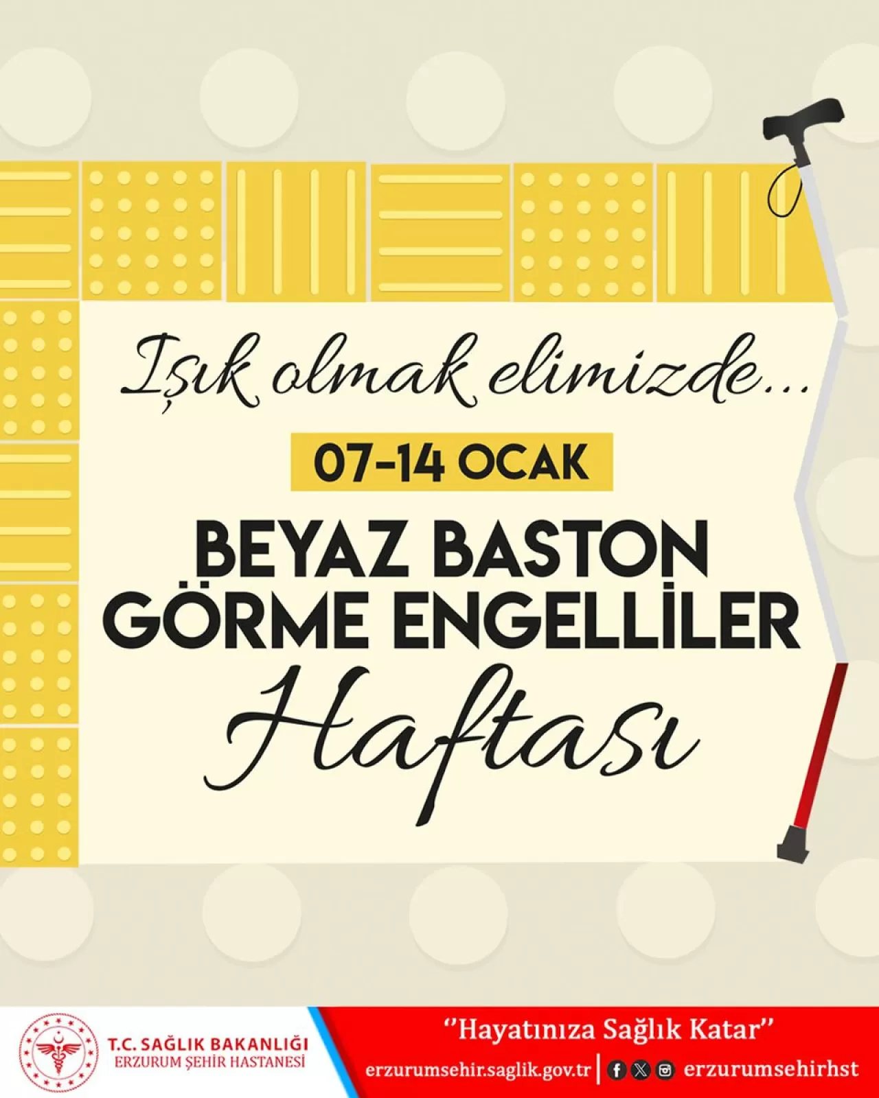 Erzurum'da Beyaz Baston Görme Engelliler Haftası Etkinlikleri Düzenlendi