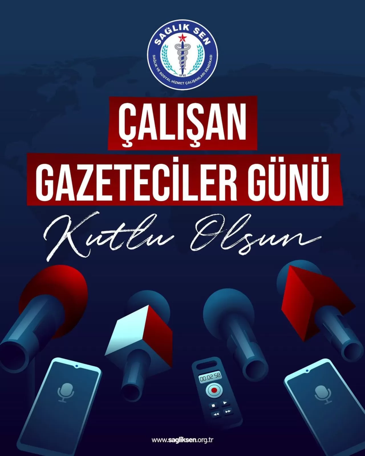 Sağlık-Sen Adıyaman Şubesi'nden Çalışan Gazeteciler Günü Mesajı