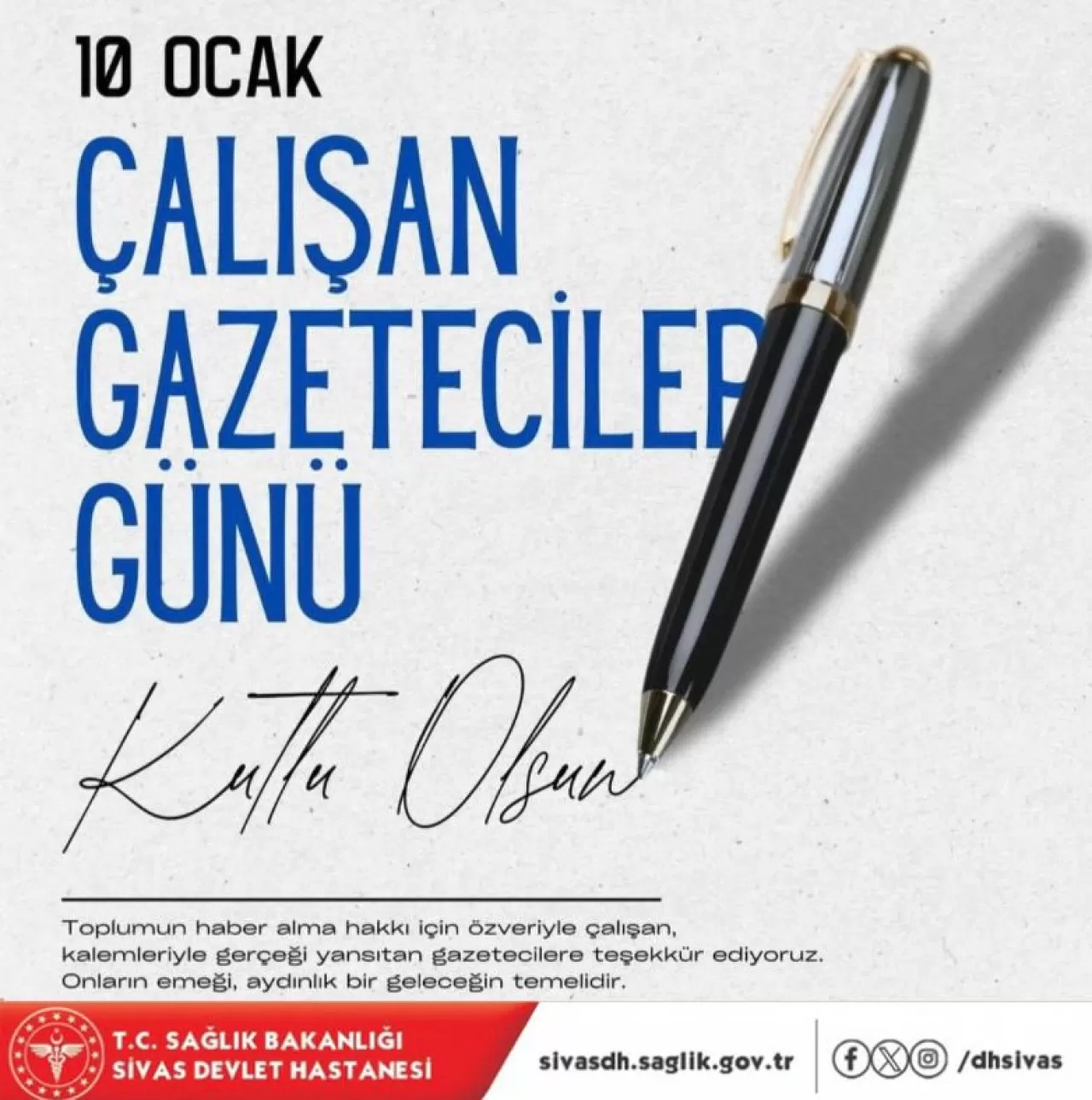 Sivas Devlet Hastanesi'nde 10 Ocak Çalışan Gazeteciler Günü Kutlandı