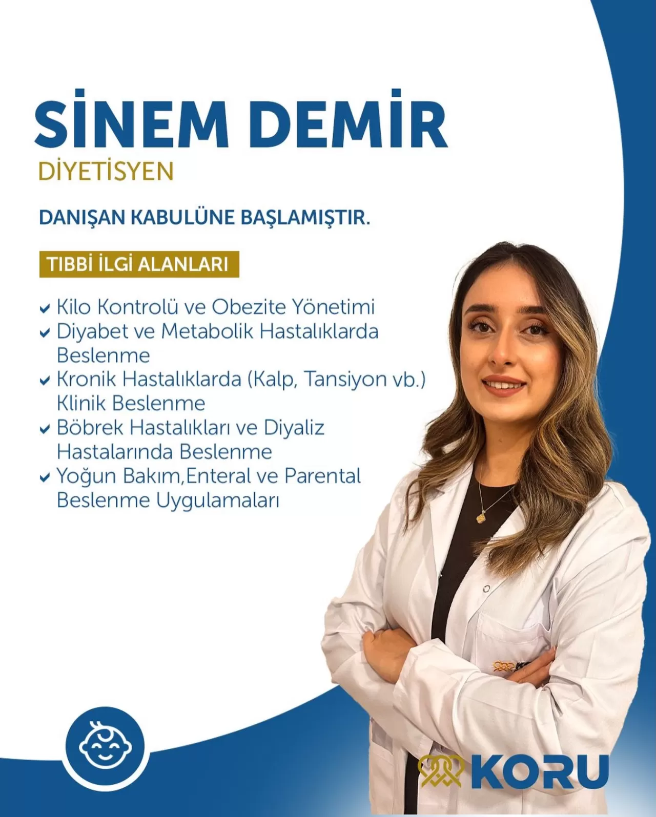Diyetisyen Sinem Demir, Koru Ankara Hastanesi'nde Hizmet Vermeye Başladı