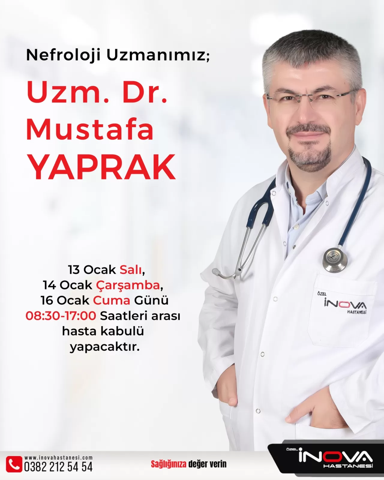 Aksaray İnova Hastanesi'nde Nefroloji Uzmanı Hasta Kabulüne Başlıyor