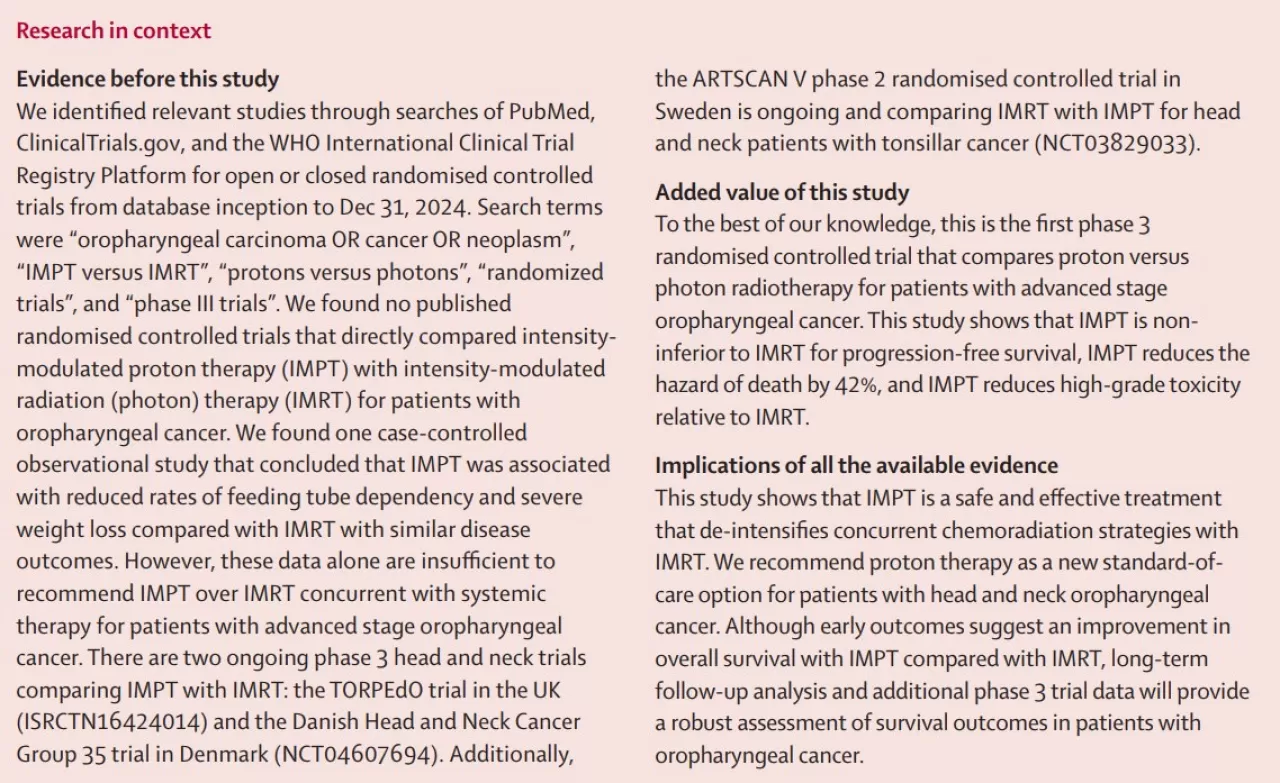 Proton ve Foton Radyoterapi Karşılaştırması: Orofarenks Kanseri Tedavisinde Önemli Çalışma