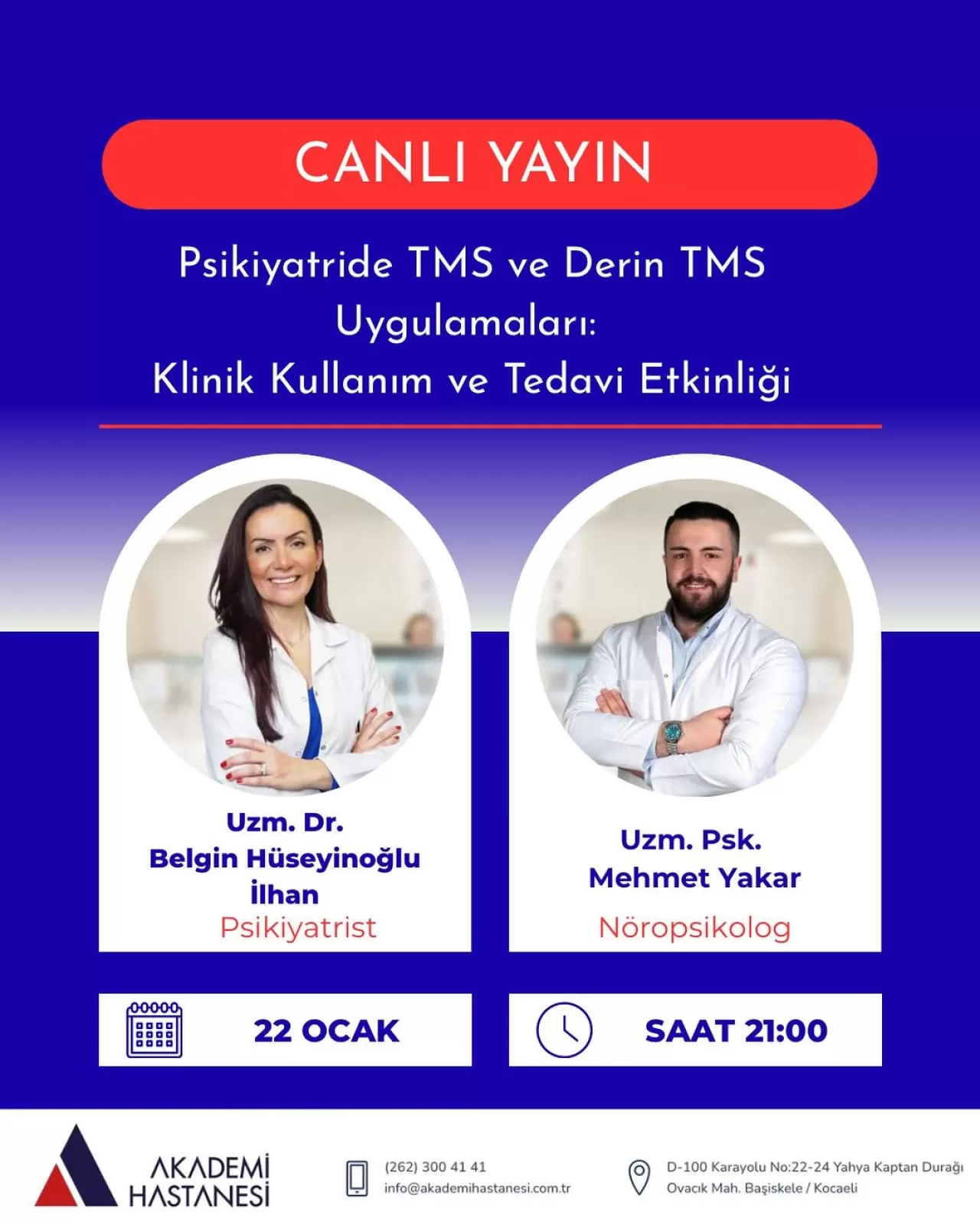 Kocaeli'de Psikiyatrik Tedavide Devrim: TMS ve Derin TMS Terapisi Anlatılacak