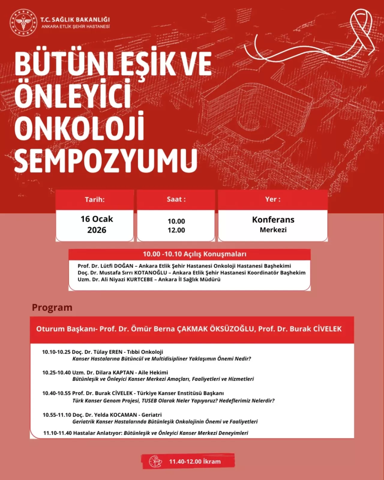 Ankara'da Onkoloji Alanında Önemli Sempozyum: Bütünleşik ve Önleyici Yaklaşımlar Masaya Yatırılacak