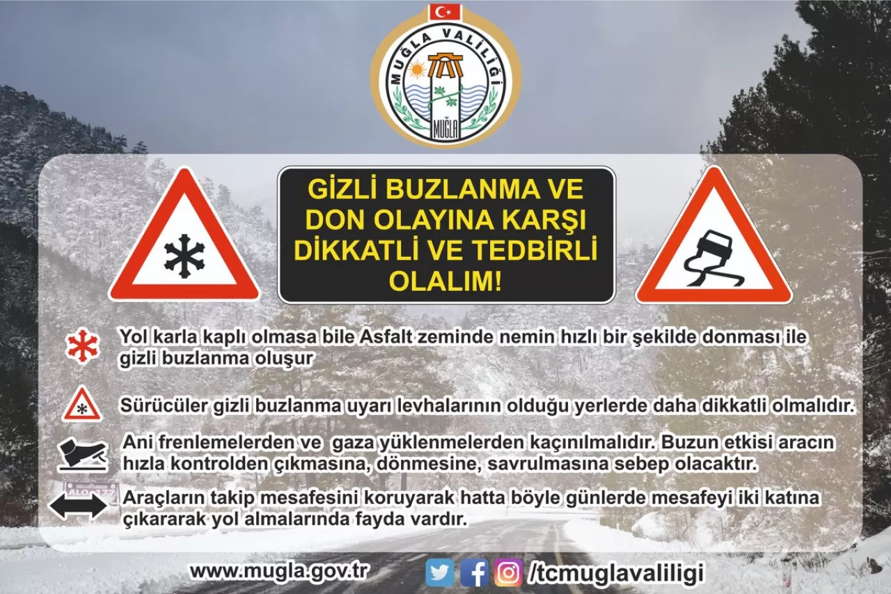 Muğla'da Kış Lastiği Kullanımı ve Gizli Buzlanma Uyarısı