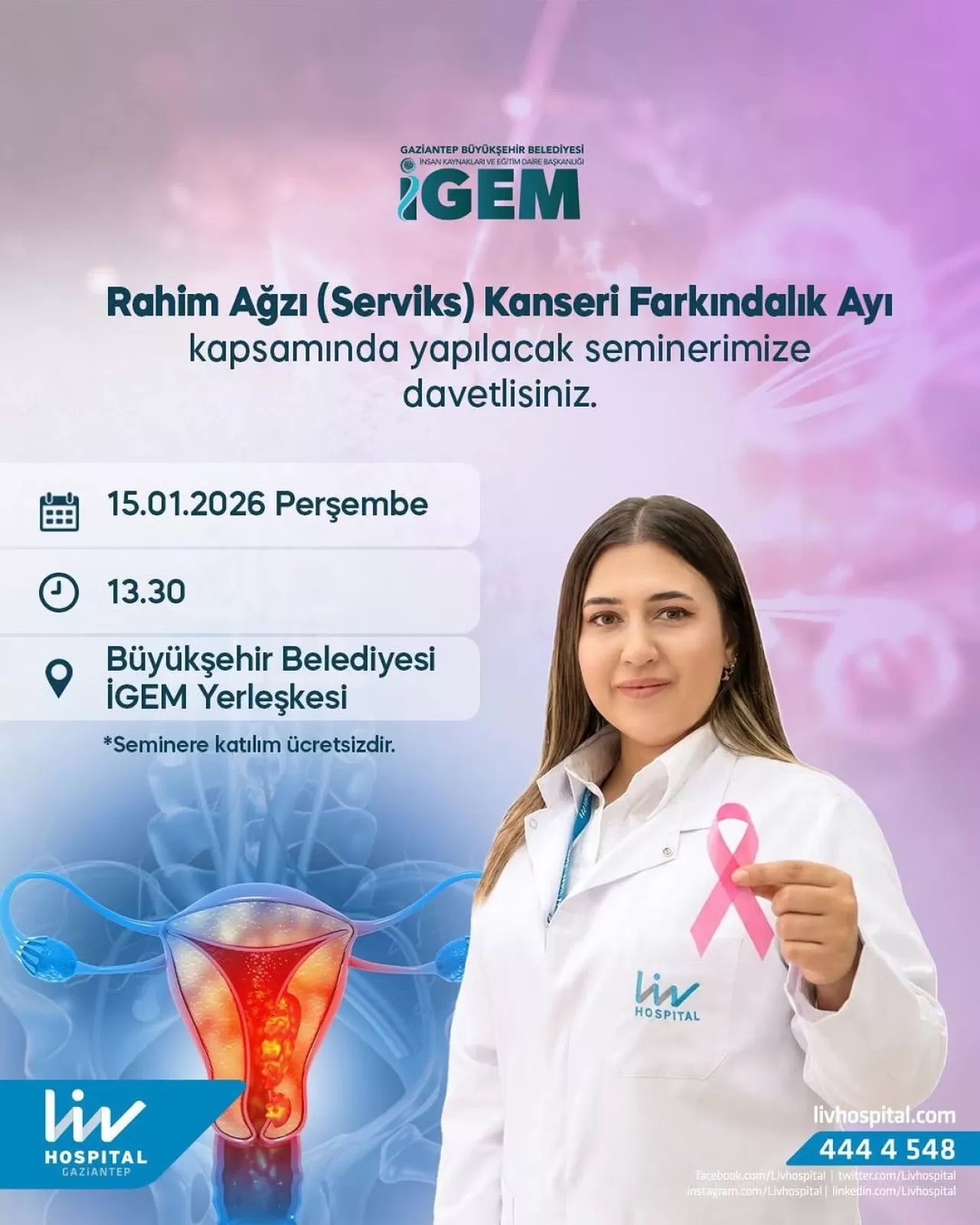 Rahim Ağzı Kanseri Farkındalık Semineri: Liv Hospital Gaziantep'ten Ücretsiz Etkinlik