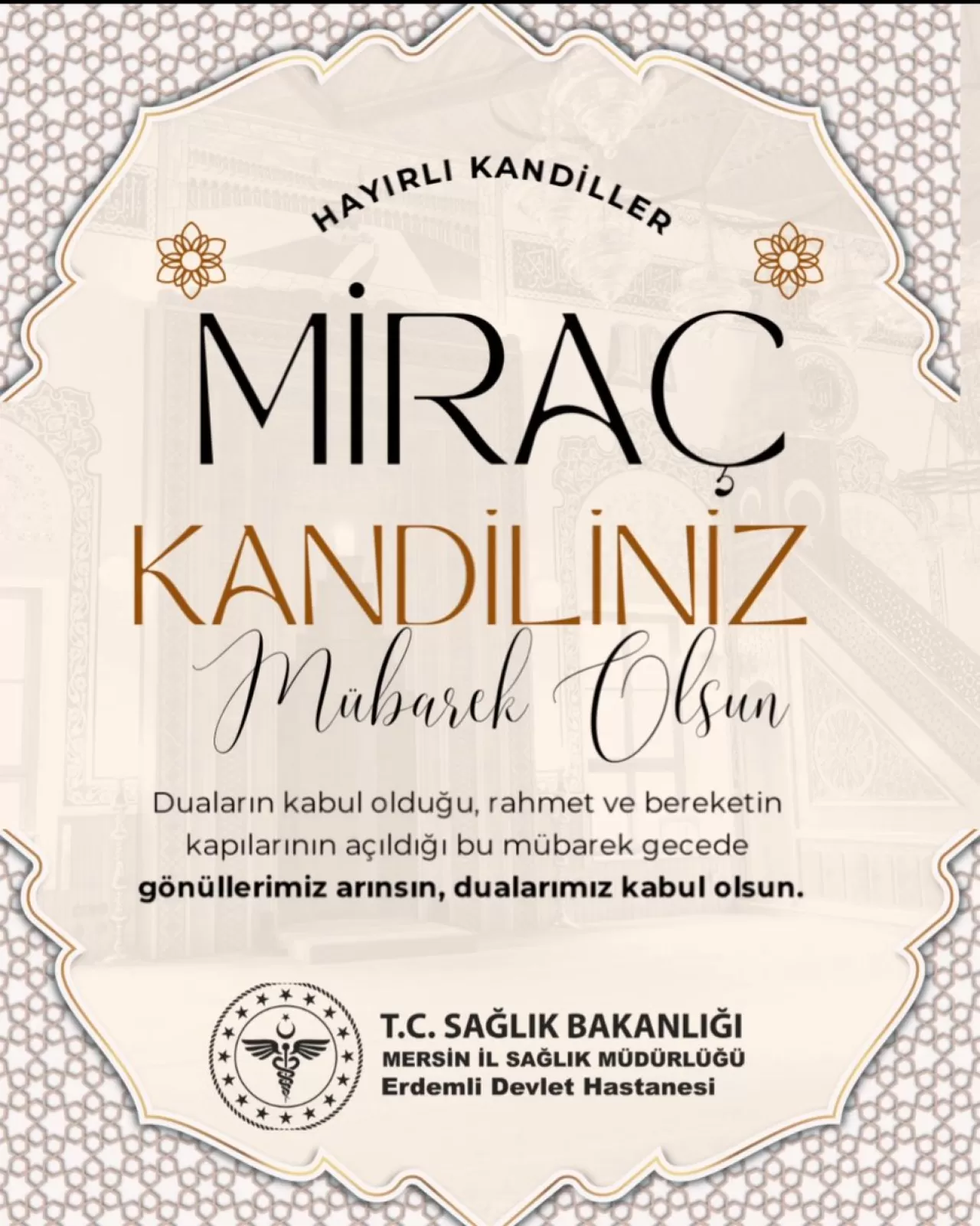 Mersin'de Miraç Kandili Mesajı