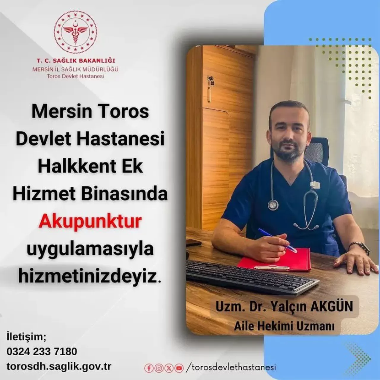 Mersin Toros Devlet Hastanesi'nde Akupunktur Hizmeti Başladı