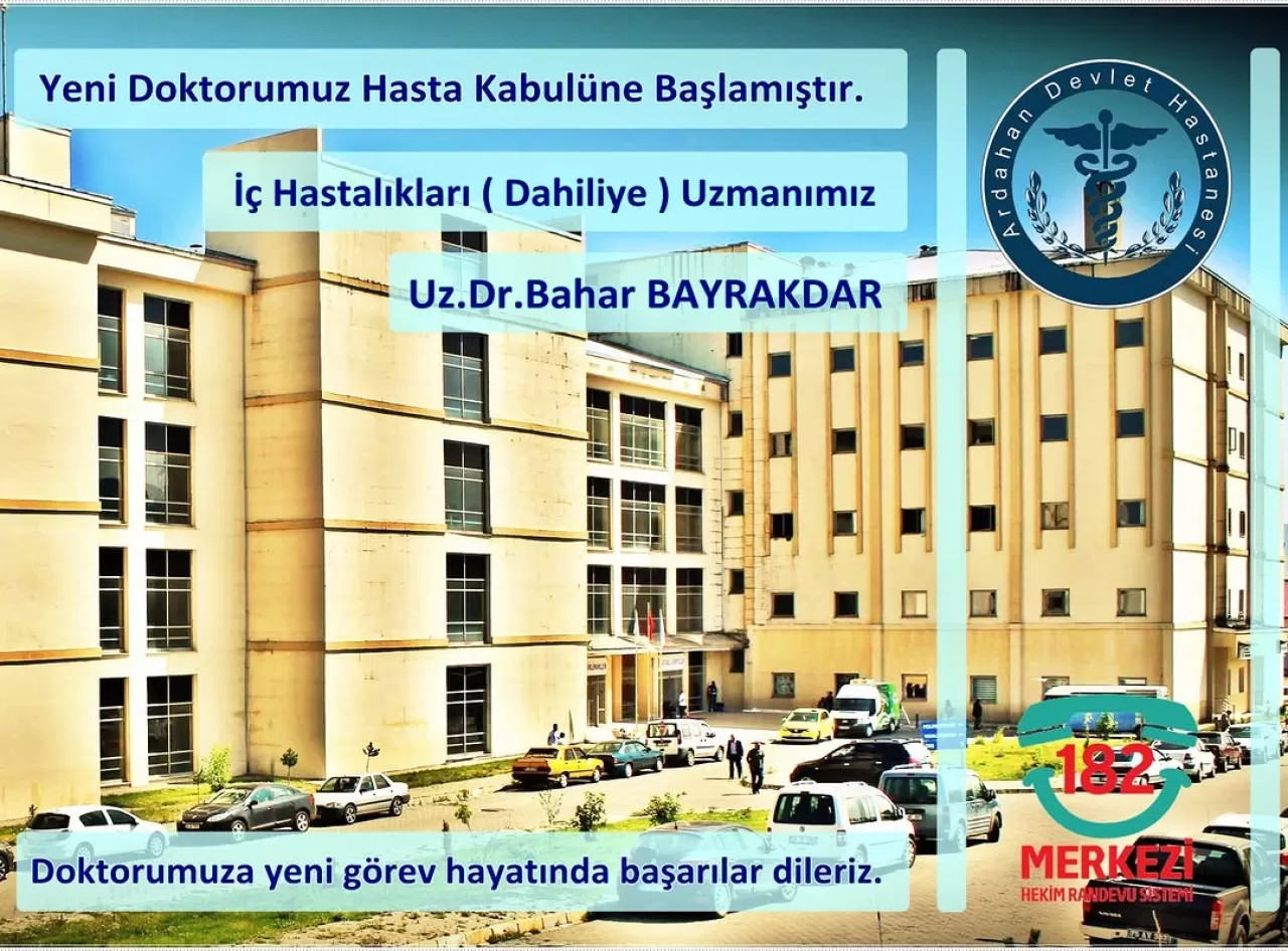 Ardahan Devlet Hastanesi'ne Yeni Dahiliye Uzmanı