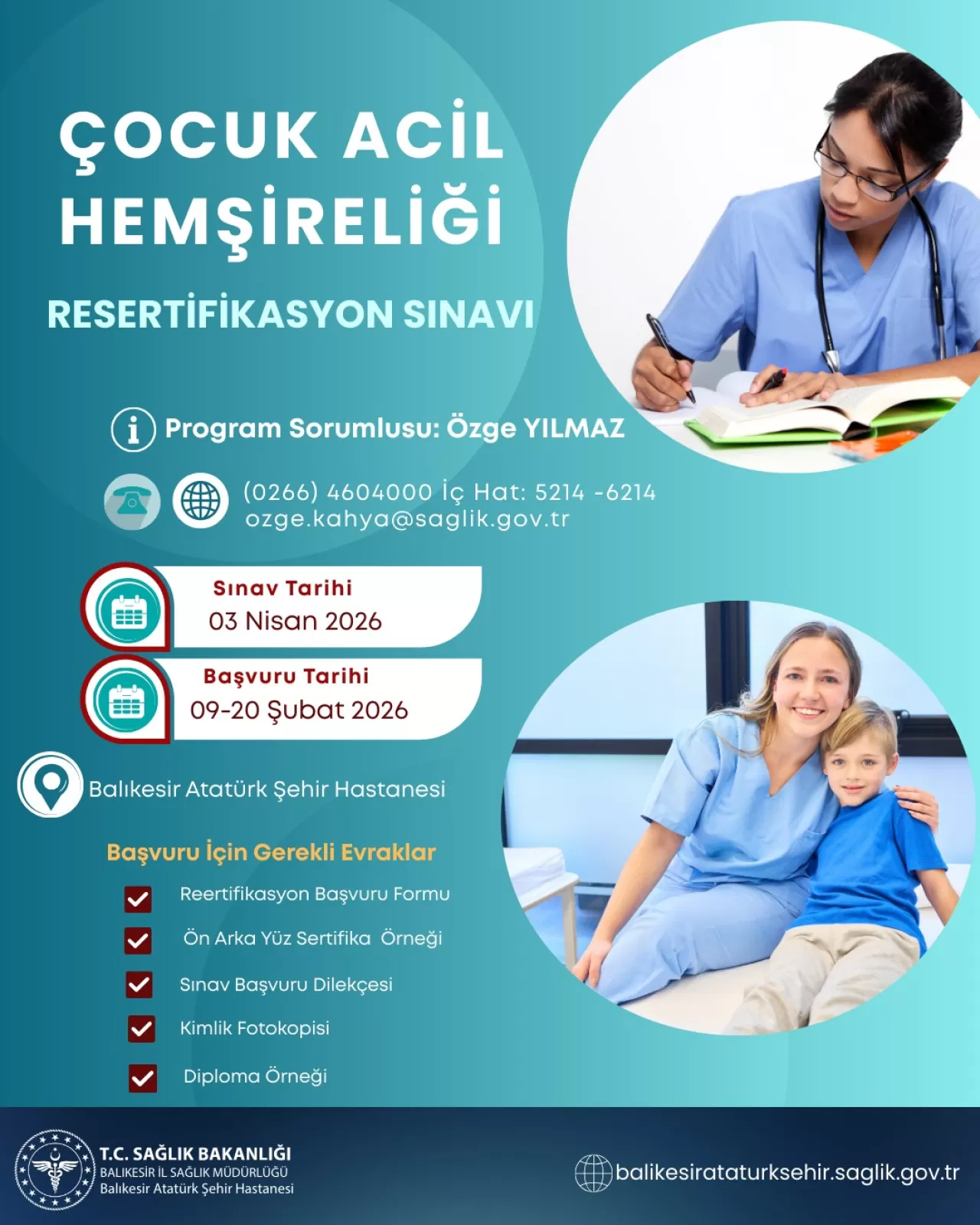 Balıkesir'de Çocuk Acil Hemşireliği Resertifikasyon Sınavı Başvuruları Başlıyor