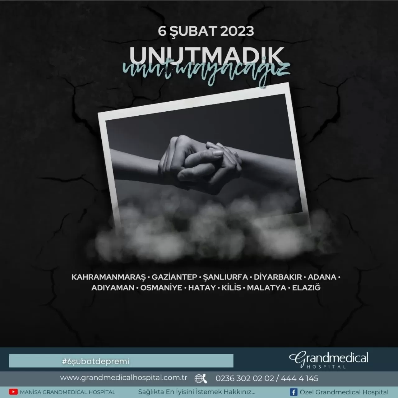 Manisa Grandmedical Hastanesi'nden Deprem Anma Mesajı