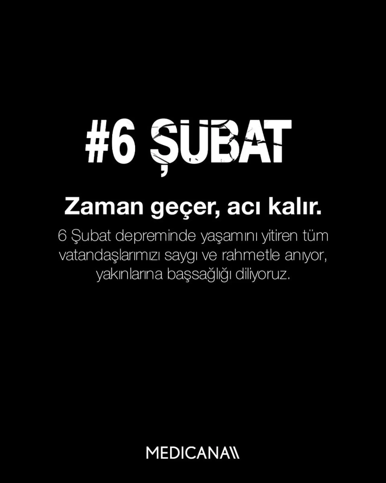 Medicana Bursa Hastanesi'nden 6 Şubat Depremi Anma Mesajı