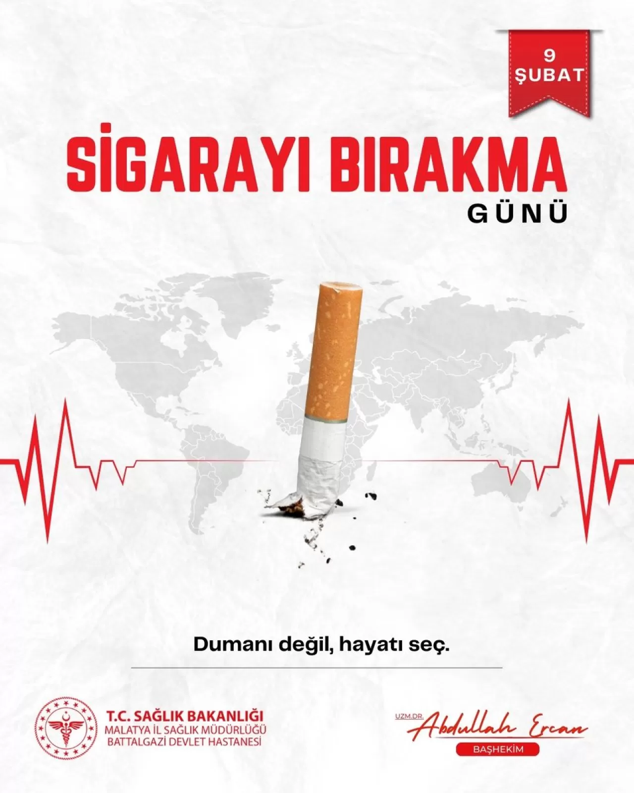 Battalgazi Devlet Hastanesi'nden 9 Şubat'ta Sigarayı Bırakma Çağrısı