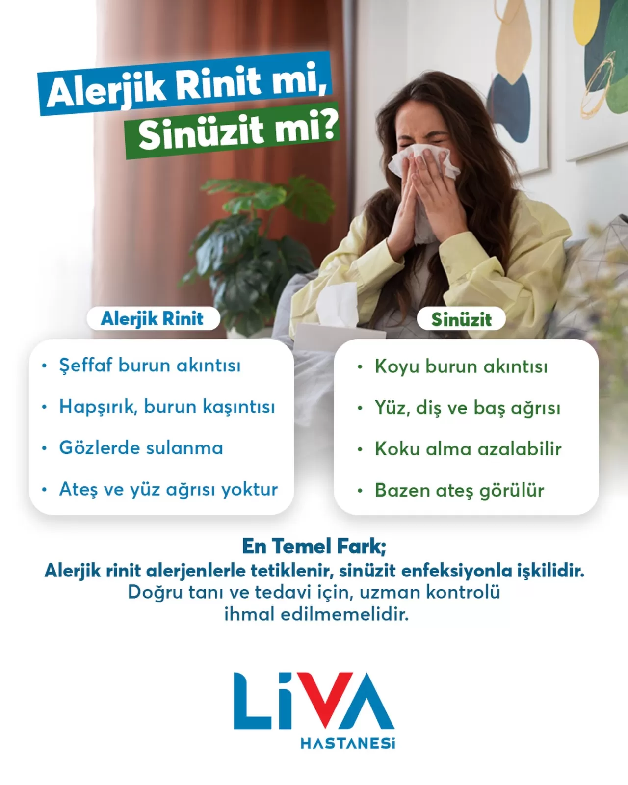 Alerjik Rinit ile Sinüzit Arasındaki Farklar ve Belirtileri