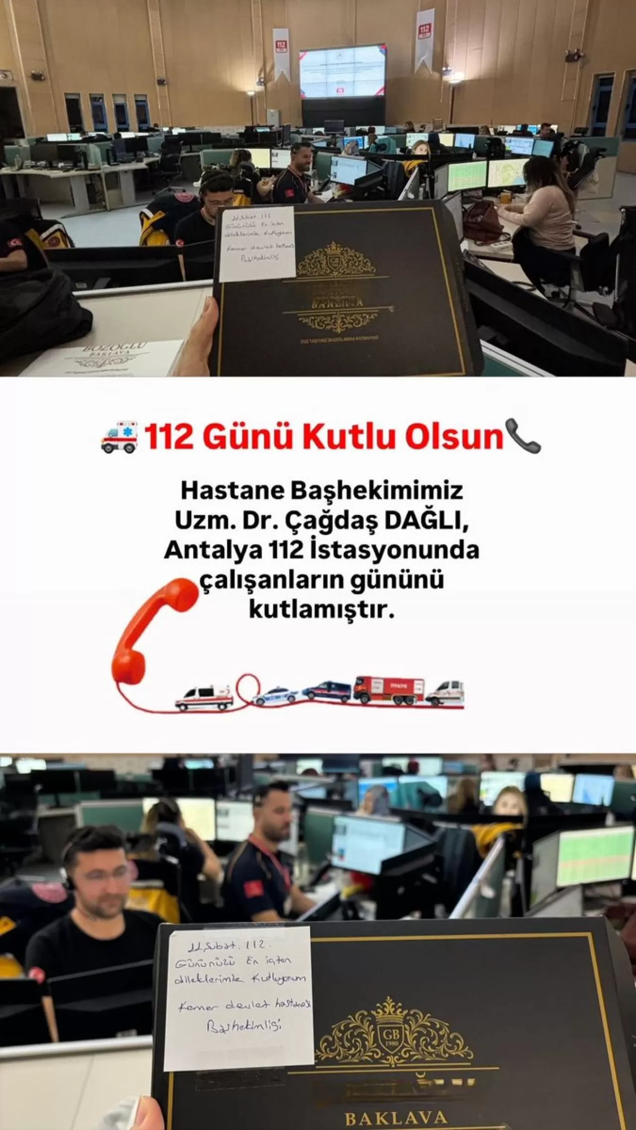 Kemer Devlet Hastanesi'nden 112 Acil Çağrı Merkezi Personeline Ziyaret