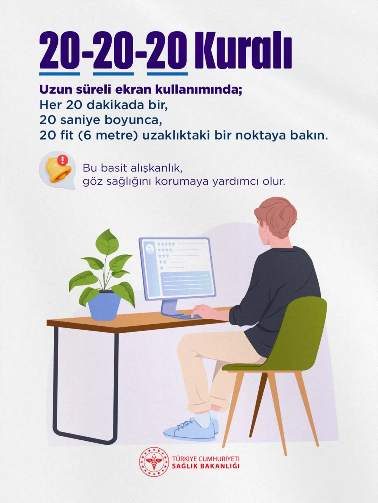 Uzun Süreli Ekran Kullanımında Göz Sağlığını Korumak İçin 20-20-20 Kuralı