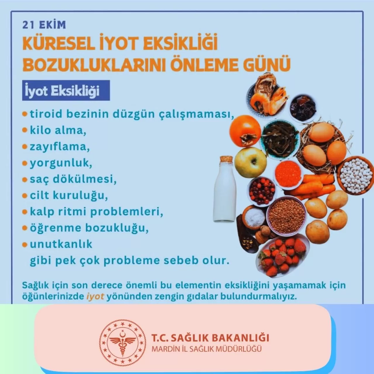 Mardin'de Küresel İyot Eksikliği Bozukluklarını Önleme Günü Etkinliği Düzenlendi