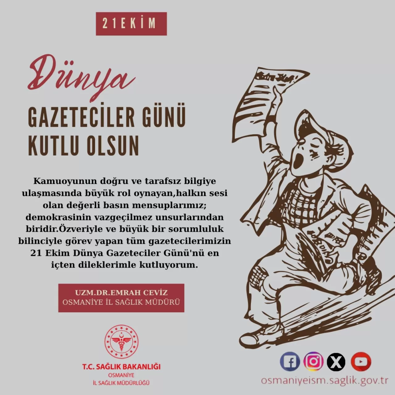 21 Ekim Dünya Gazeteciler Günü Kutlandı