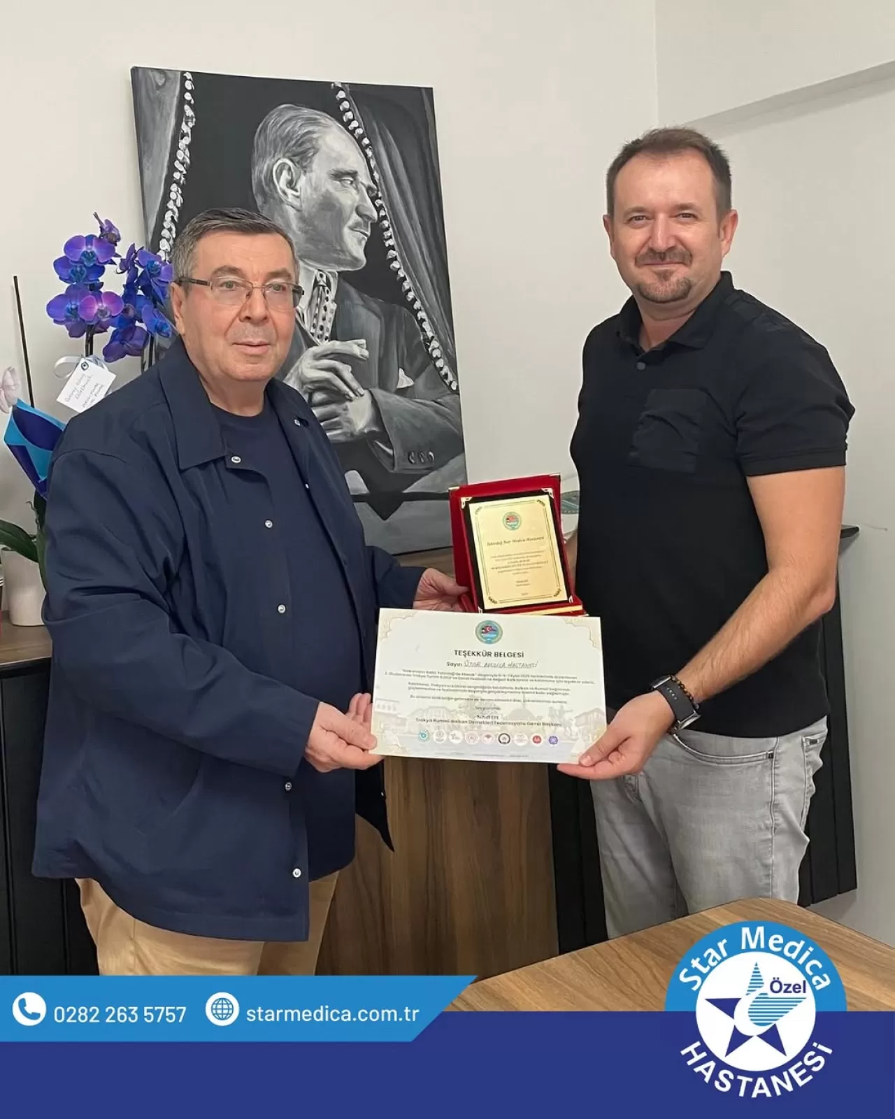 Trakya Rumeli Balkan Dernekleri Federasyonu Başkanı Nihat Efe, Star Medica Hastanesi'ni Ziyaret Etti