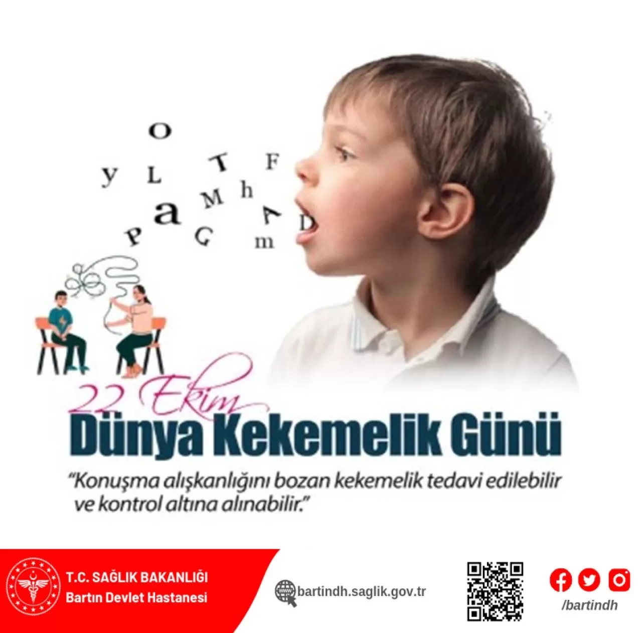 Bartın Devlet Hastanesi'nden 22 Ekim Dünya Kekemelik Günü Açıklaması: Kekemelik Tedavi Edilebilir