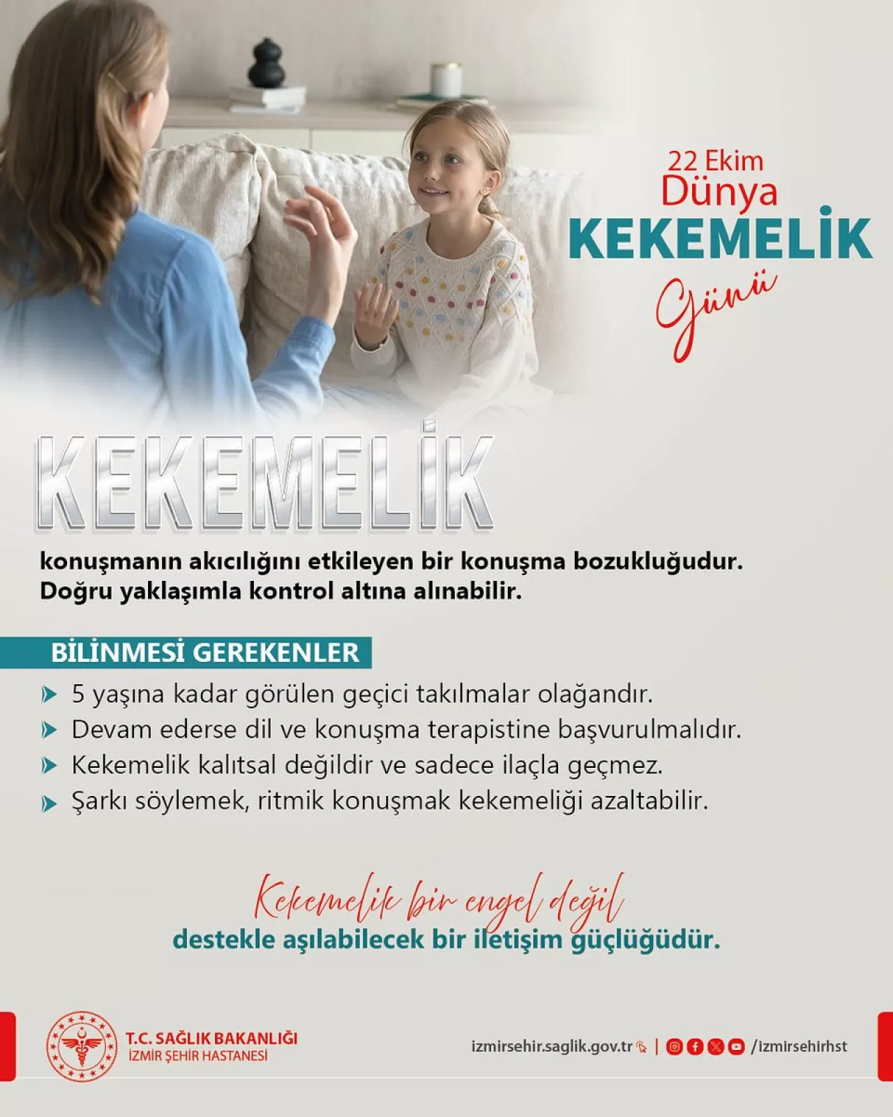 İzmir Şehir Hastanesi'nden Dünya Kekemelik Günü'nde Önemli Açıklamalar