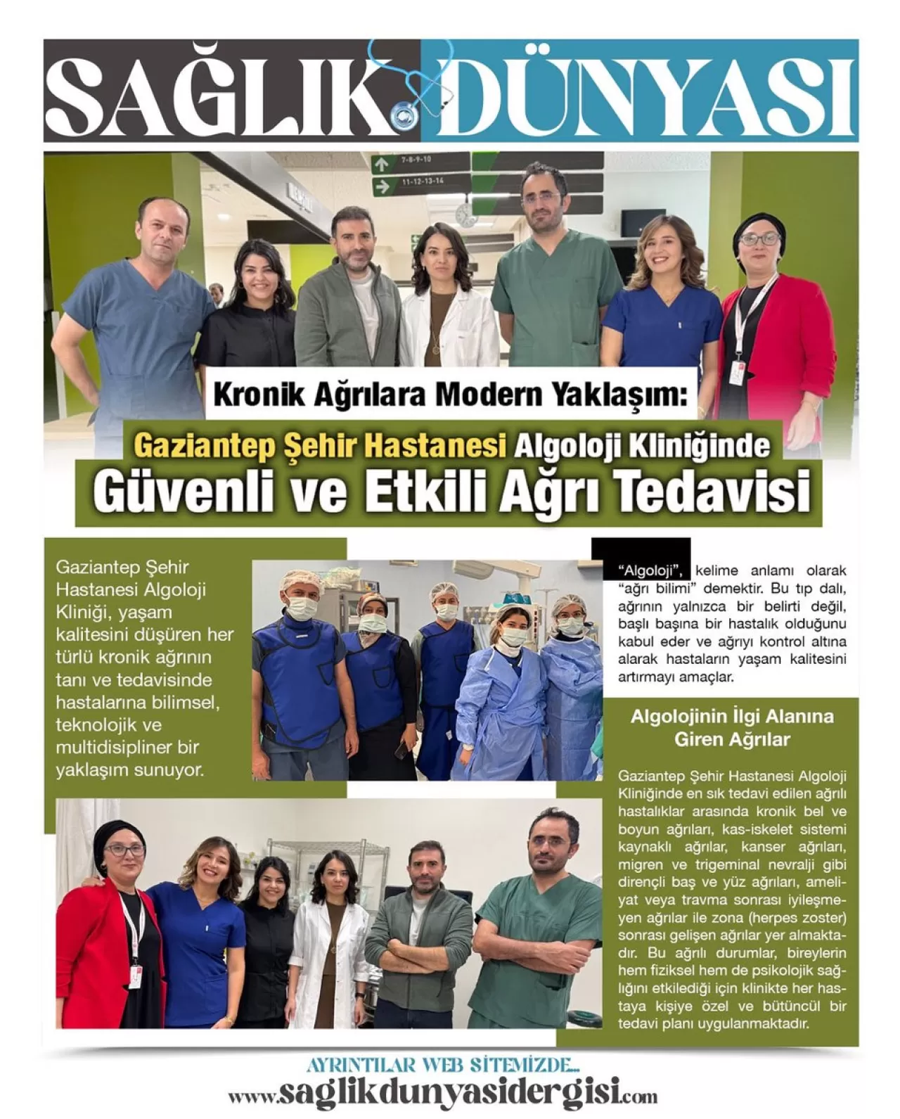 Gaziantep Şehir Hastanesi'nde Kronik Ağrılara Modern Tedavi Yaklaşımı