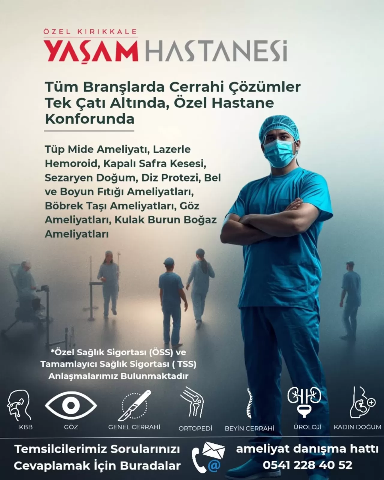 Kırıkkale Özel Yaşam Hastanesi'nde Geniş Cerrahi Hizmet Yelpazesi