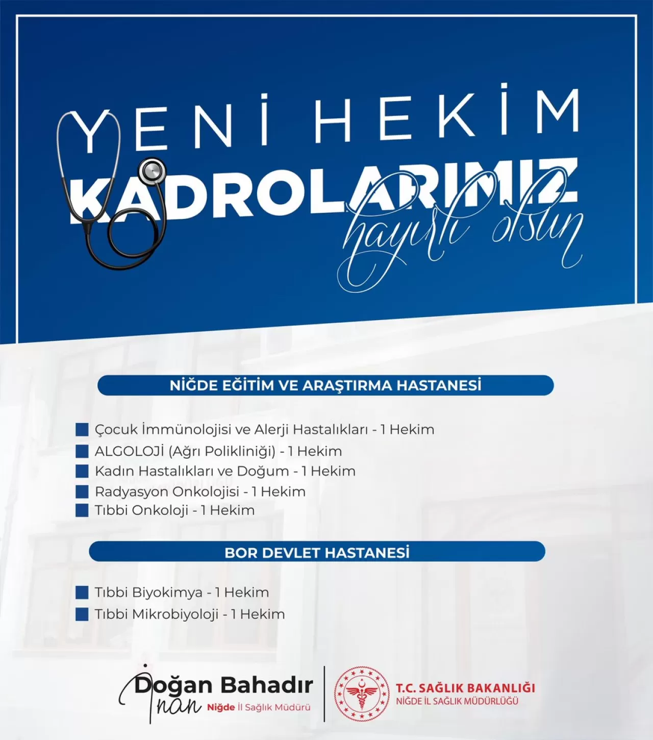 Niğde İl Sağlık Müdürlüğü Personeline Yönelik Hizmet İçi Eğitim Programı Düzenlendi