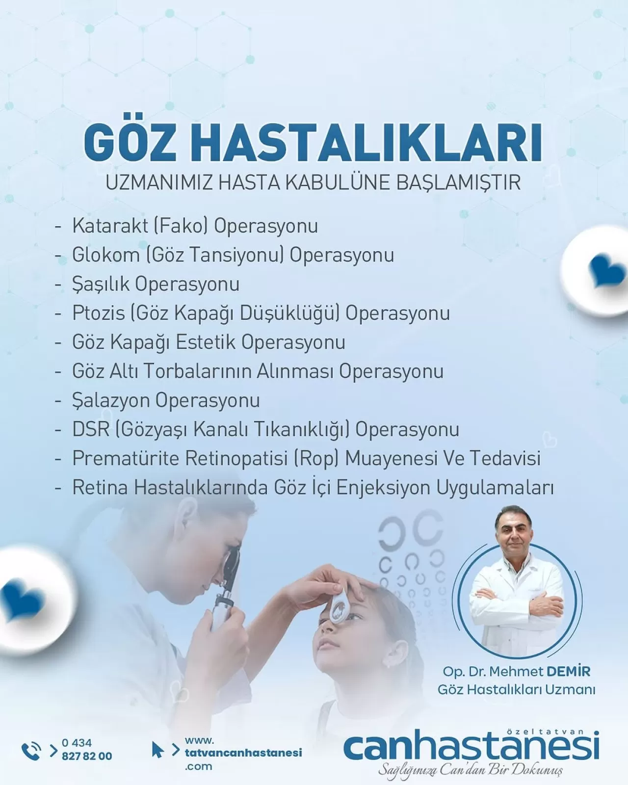 Tatvan Can Hastanesi'nde Göz Sağlığı Hizmetleri Genişliyor