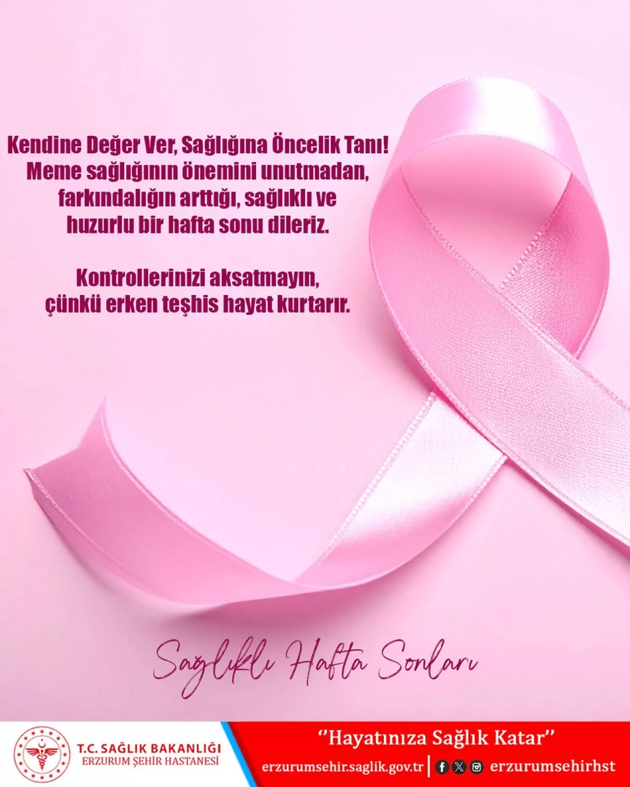 Erzurum Şehir Hastanesi'nde Meme Kanseri Farkındalık Etkinliği Düzenlendi
