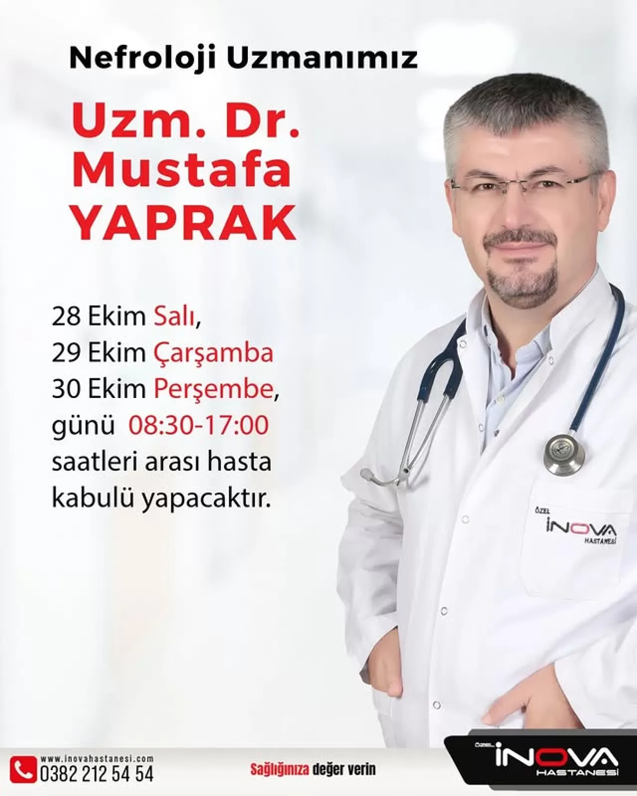 Aksaray'da Nefroloji Hizmetleri: Dr. Mustafa Yaprak Hasta Kabulüne Başlıyor