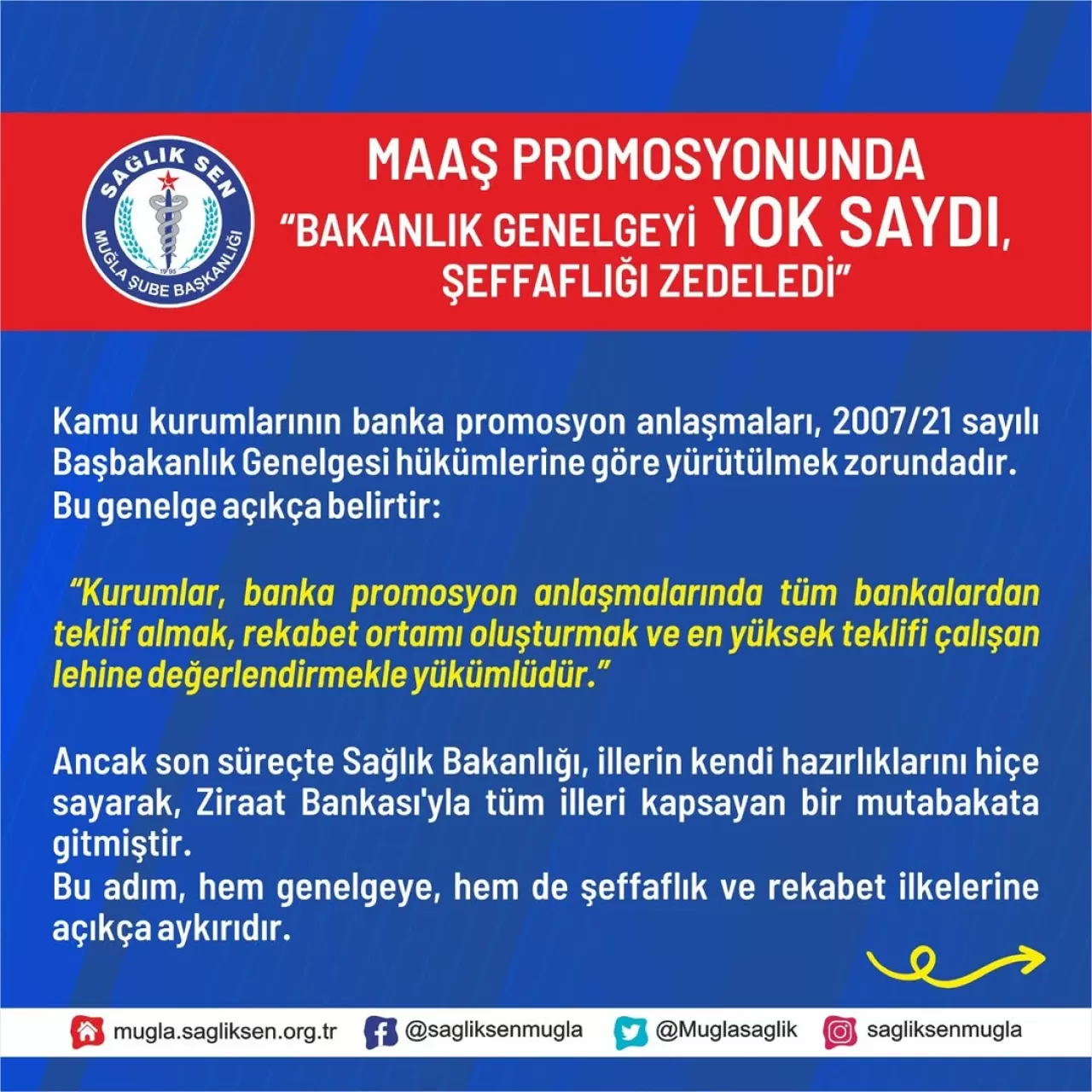 Sağlık-Sen Muğla: Mesele Rakam Değil, Adalet ve Şeffaflık Meselesidir