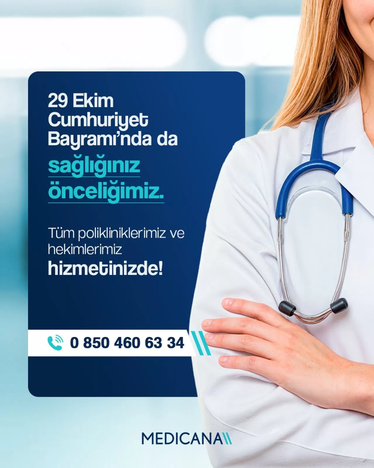 Medicana Bursa Hastanesi Cumhuriyet Bayramı'nda Hizmet Vermeye Devam Edecek