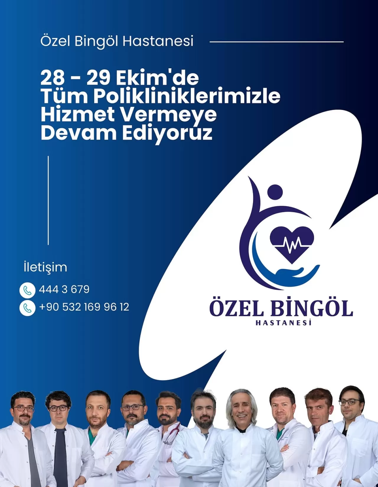 Bingöl'de Sağlık Hizmeti 29 Ekim'de Kesintisiz Devam Edecek