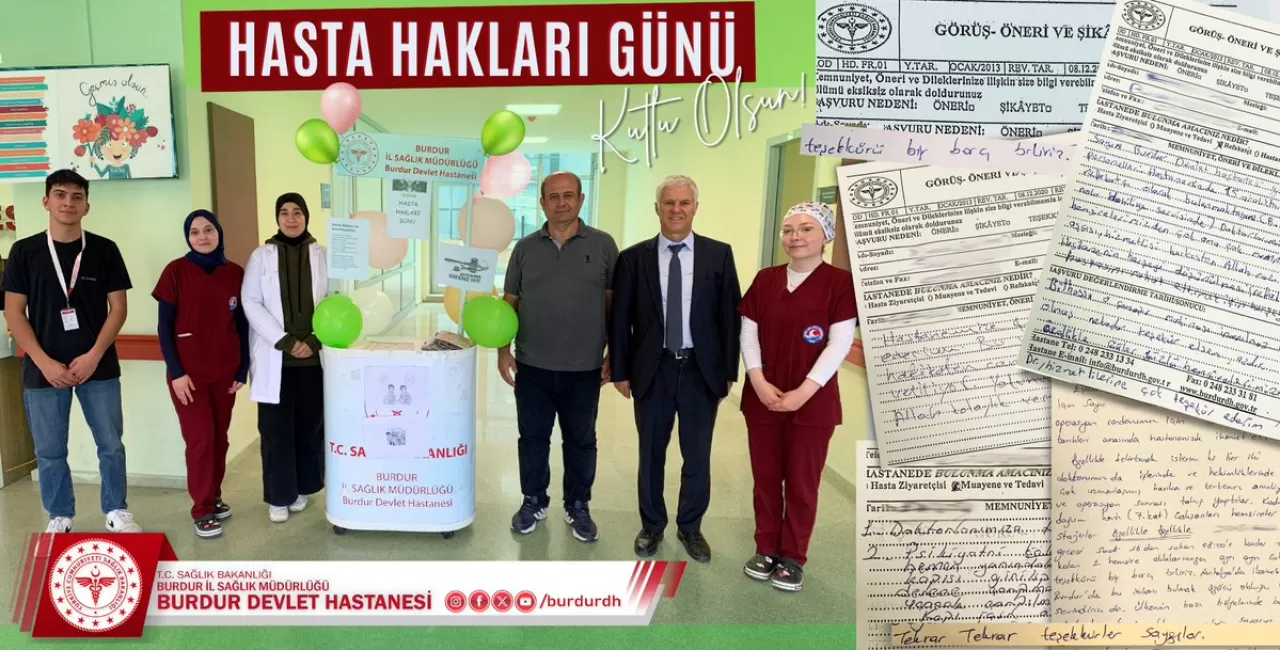 Burdur Devlet Hastanesi'nden Hasta Hakları Günü'nde Anlamlı Mesaj